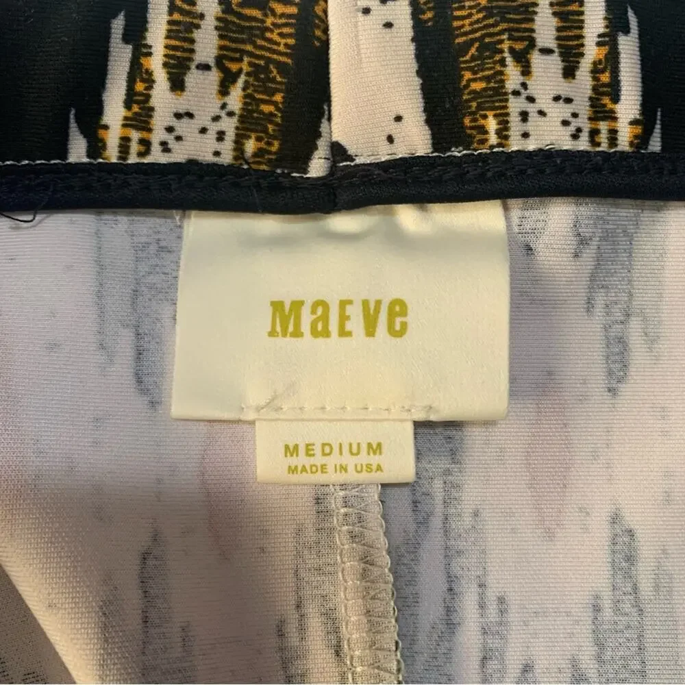 Maeve women's medium pattern knee length skirt Anthropologie black red print